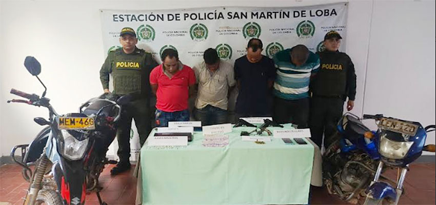 San Martin de Loba: Capturados 4 sujetos armados presuntos atracadores 